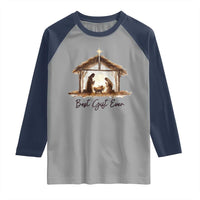 Nativity Scene Raglan Shirt Christian Christmas Jesus Best Gift Ever - Wonder Print Shop