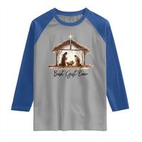 Nativity Scene Raglan Shirt Christian Christmas Jesus Best Gift Ever - Wonder Print Shop