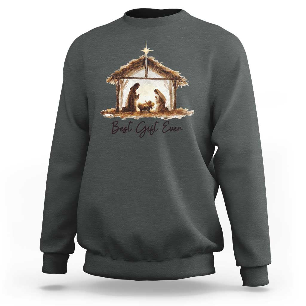 Nativity Scene Sweatshirt Christian Christmas Jesus Best Gift Ever - Wonder Print Shop