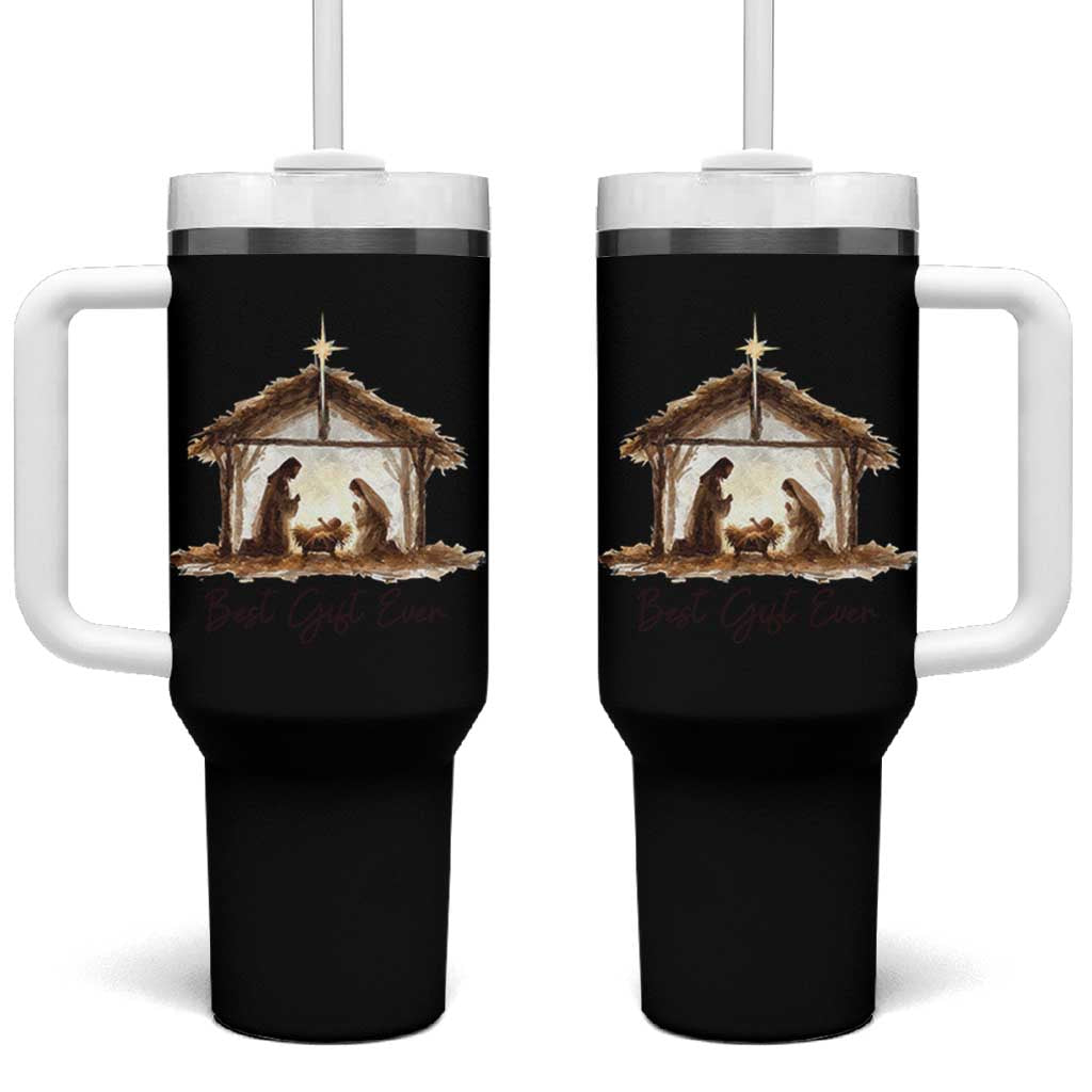 Nativity Scene Tumbler With Handle Christian Christmas Jesus Best Gift Ever - Wonder Print Shop
