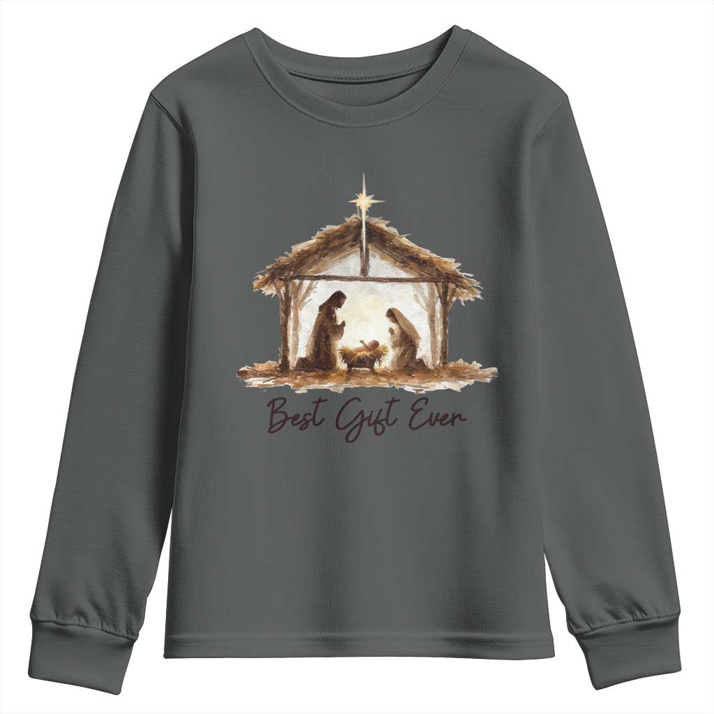 Nativity Scene Youth Sweatshirt Christian Christmas Jesus Best Gift Ever - Wonder Print Shop