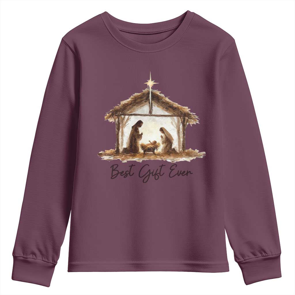 Nativity Scene Youth Sweatshirt Christian Christmas Jesus Best Gift Ever - Wonder Print Shop