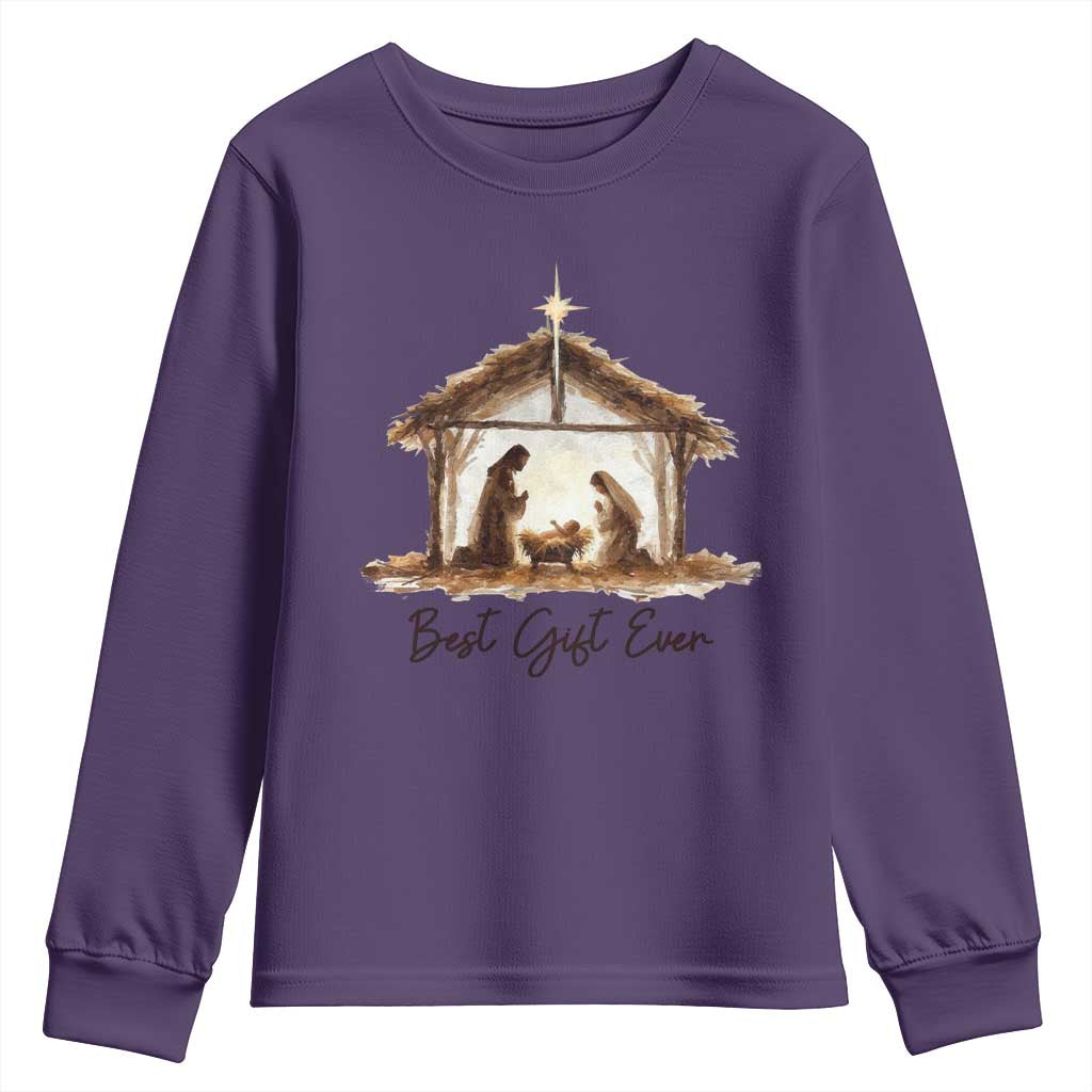 Nativity Scene Youth Sweatshirt Christian Christmas Jesus Best Gift Ever - Wonder Print Shop