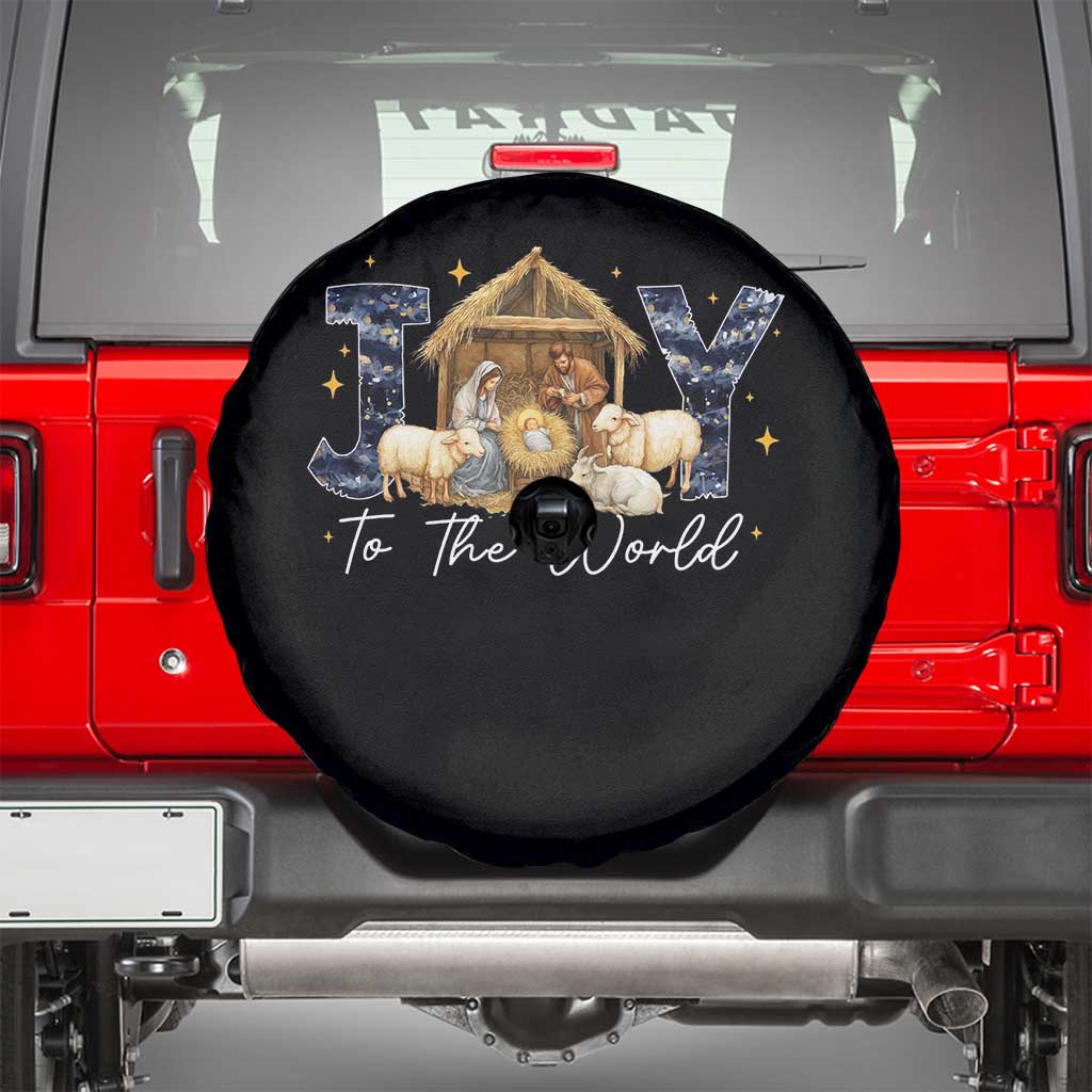 Nativity Scene Spare Tire Cover Christian Christmas Jesus Joy To The World - Wonder Print Shop