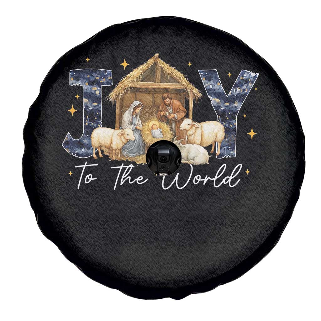 Nativity Scene Spare Tire Cover Christian Christmas Jesus Joy To The World - Wonder Print Shop