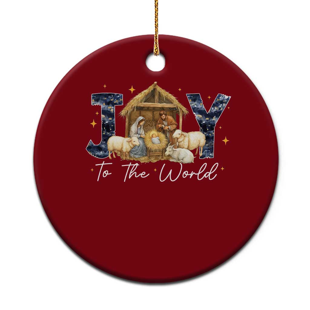 Nativity Scene Ceramic Ornament Christian Christmas Jesus Joy To The World - Wonder Print Shop