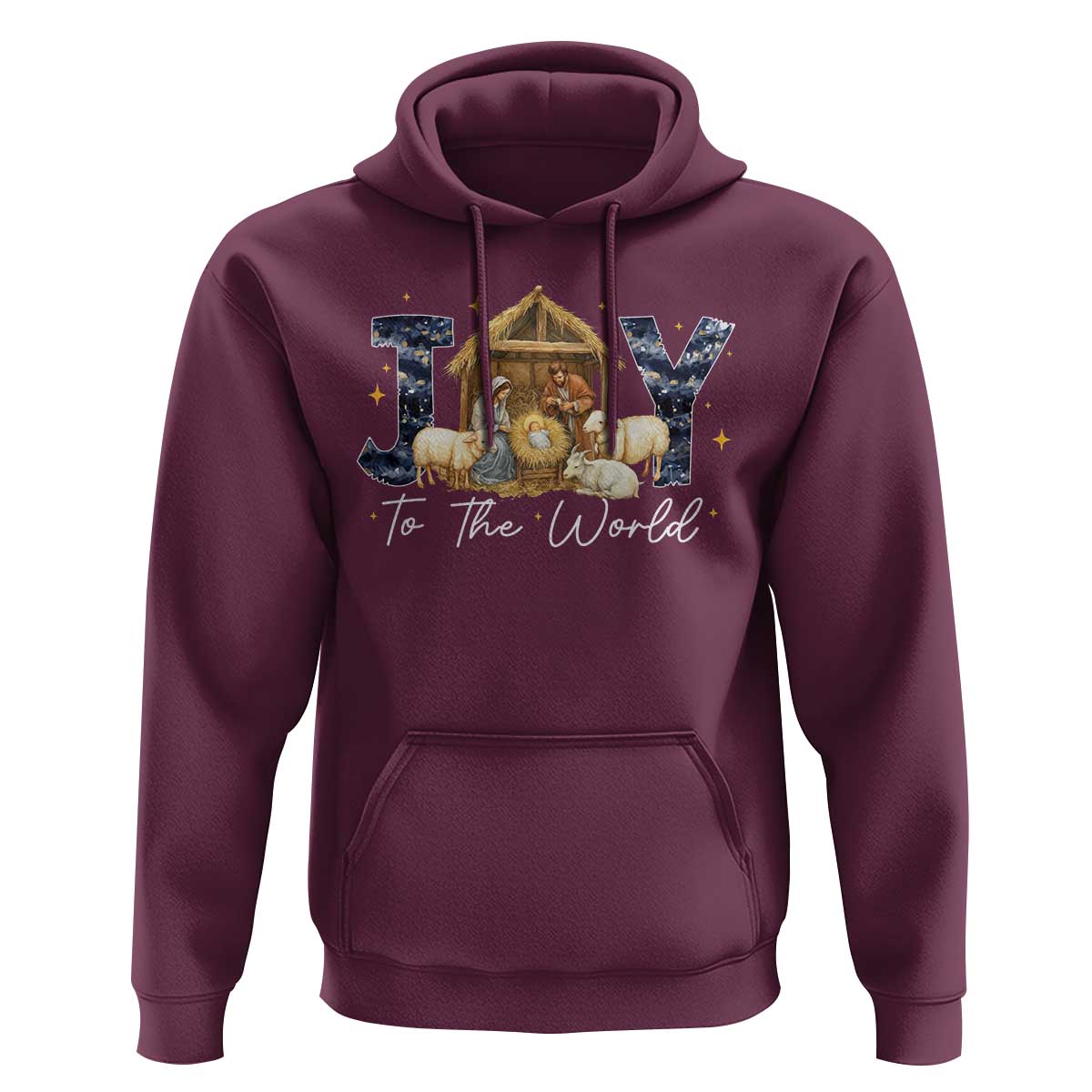 Nativity Scene Hoodie Christian Christmas Jesus Joy To The World - Wonder Print Shop