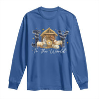 Nativity Scene Long Sleeve Shirt Christian Christmas Jesus Joy To The World - Wonder Print Shop