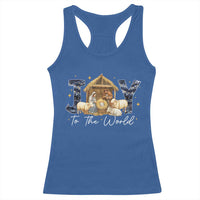 Nativity Scene Racerback Tank Top Christian Christmas Jesus Joy To The World - Wonder Print Shop