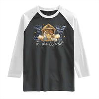 Nativity Scene Raglan Shirt Christian Christmas Jesus Joy To The World - Wonder Print Shop
