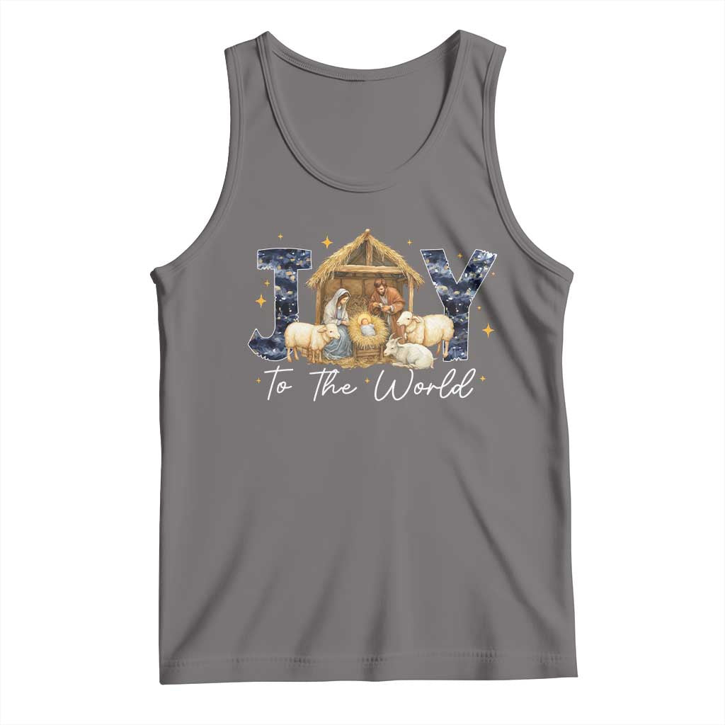 Nativity Scene Tank Top Christian Christmas Jesus Joy To The World - Wonder Print Shop