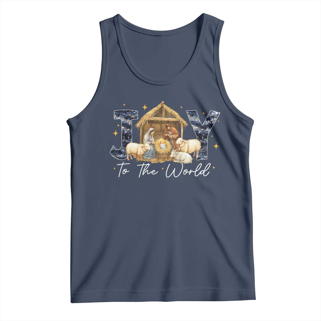 Nativity Scene Tank Top Christian Christmas Jesus Joy To The World - Wonder Print Shop