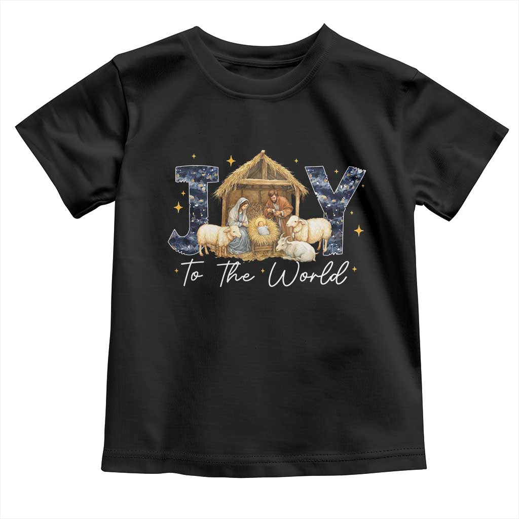 Nativity Scene Toddler T Shirt Christian Christmas Jesus Joy To The World - Wonder Print Shop