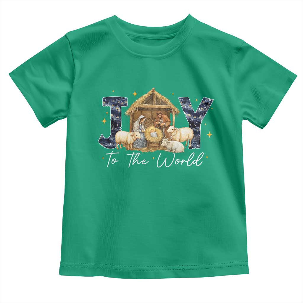 Nativity Scene Toddler T Shirt Christian Christmas Jesus Joy To The World - Wonder Print Shop