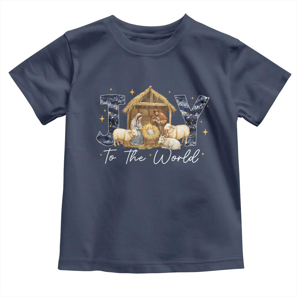 Nativity Scene Toddler T Shirt Christian Christmas Jesus Joy To The World - Wonder Print Shop