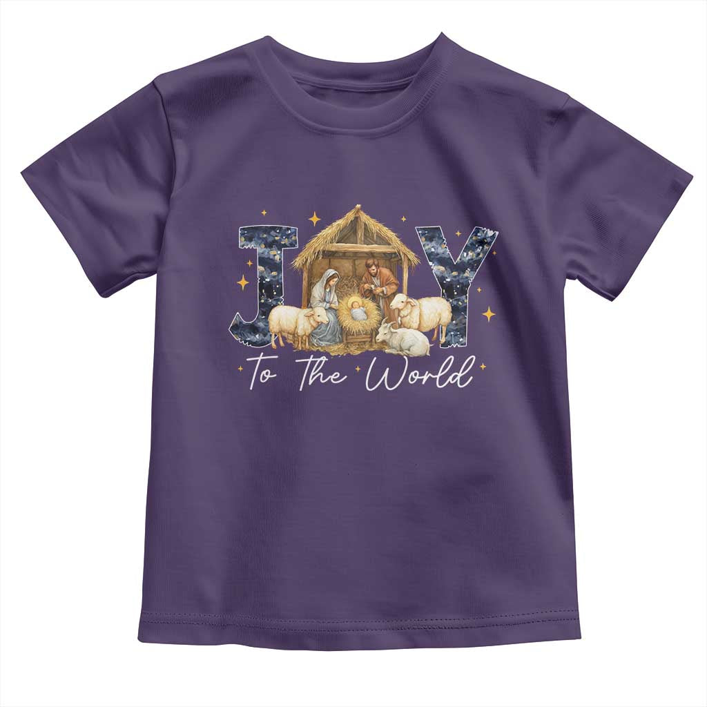 Nativity Scene Toddler T Shirt Christian Christmas Jesus Joy To The World - Wonder Print Shop