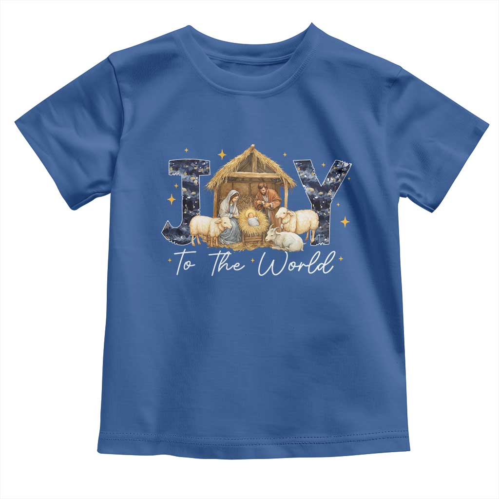 Nativity Scene Toddler T Shirt Christian Christmas Jesus Joy To The World - Wonder Print Shop