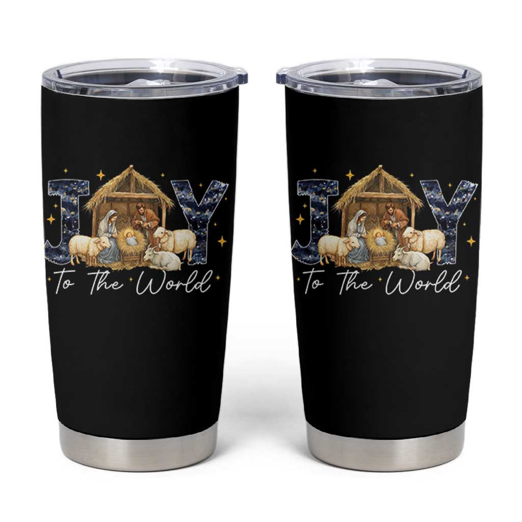 Nativity Scene Tumbler Cup Christian Christmas Jesus Joy To The World - Wonder Print Shop