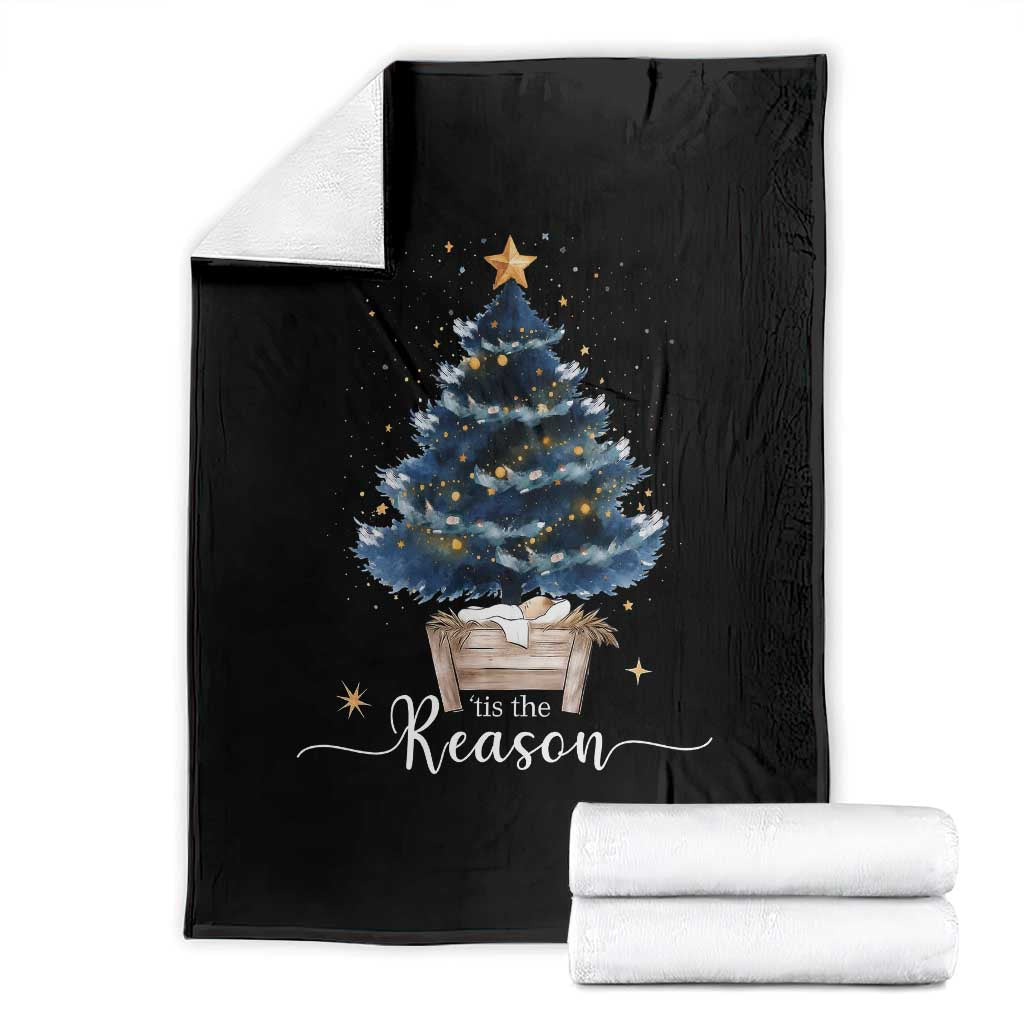 Nativity Scene Throw Blanket Jesus Reason Tis The Season Christian Christmas Tree - Wonder Print Shop