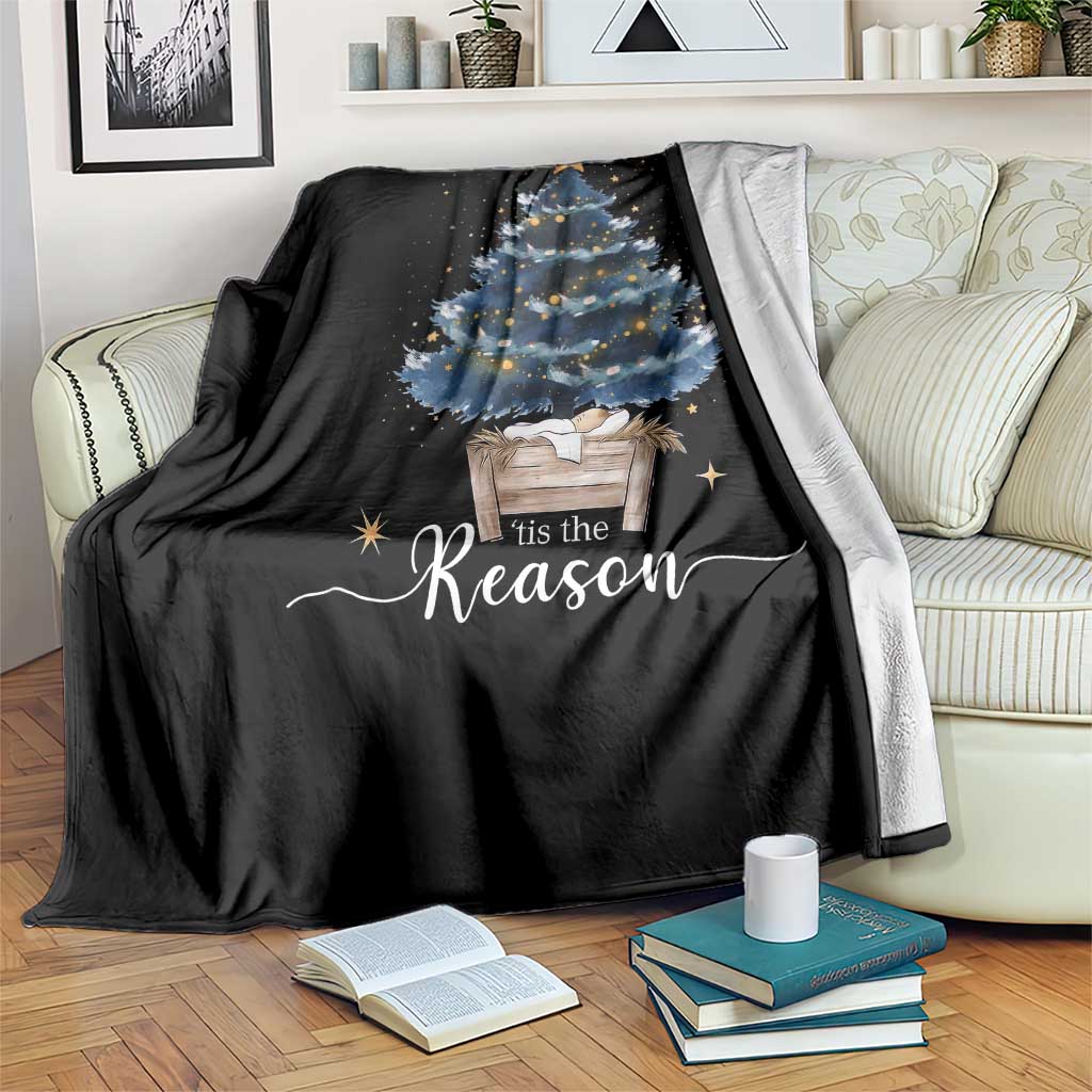 Nativity Scene Throw Blanket Jesus Reason Tis The Season Christian Christmas Tree - Wonder Print Shop