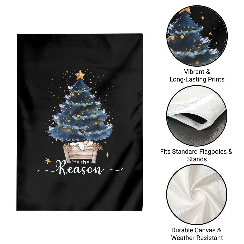 Nativity Scene Garden Flag Jesus Reason Tis The Season Christian Christmas Tree - Wonder Print Shop