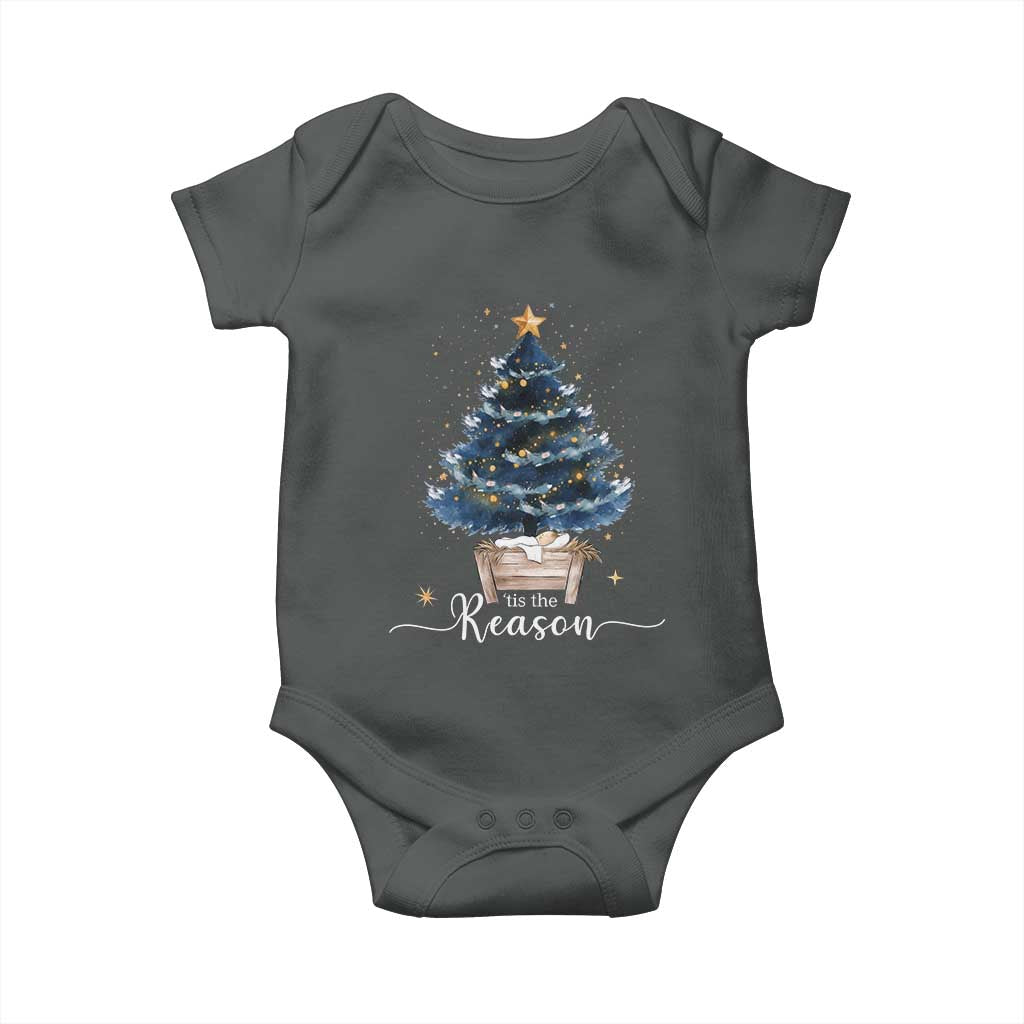 Nativity Scene Baby Onesie Jesus Reason Tis The Season Christian Christmas Tree - Wonder Print Shop