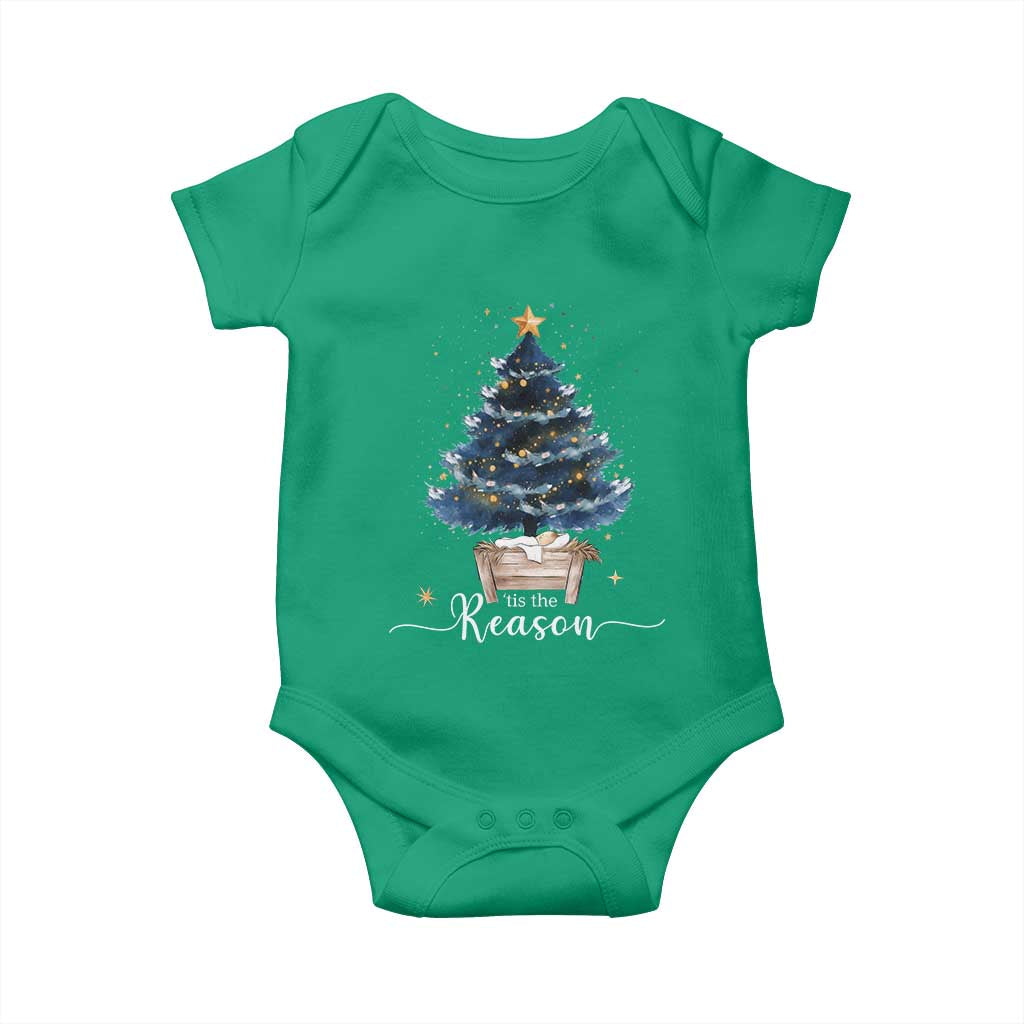 Nativity Scene Baby Onesie Jesus Reason Tis The Season Christian Christmas Tree - Wonder Print Shop