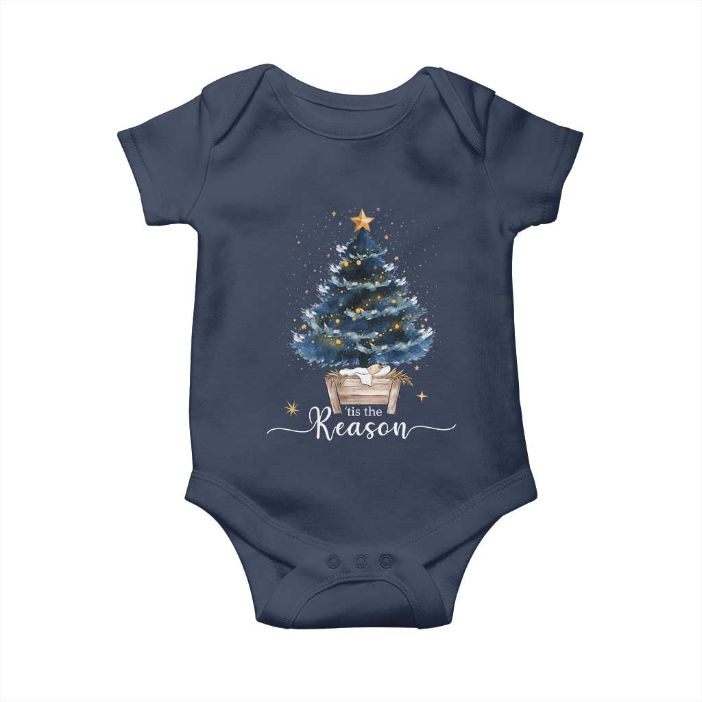 Nativity Scene Baby Onesie Jesus Reason Tis The Season Christian Christmas Tree - Wonder Print Shop