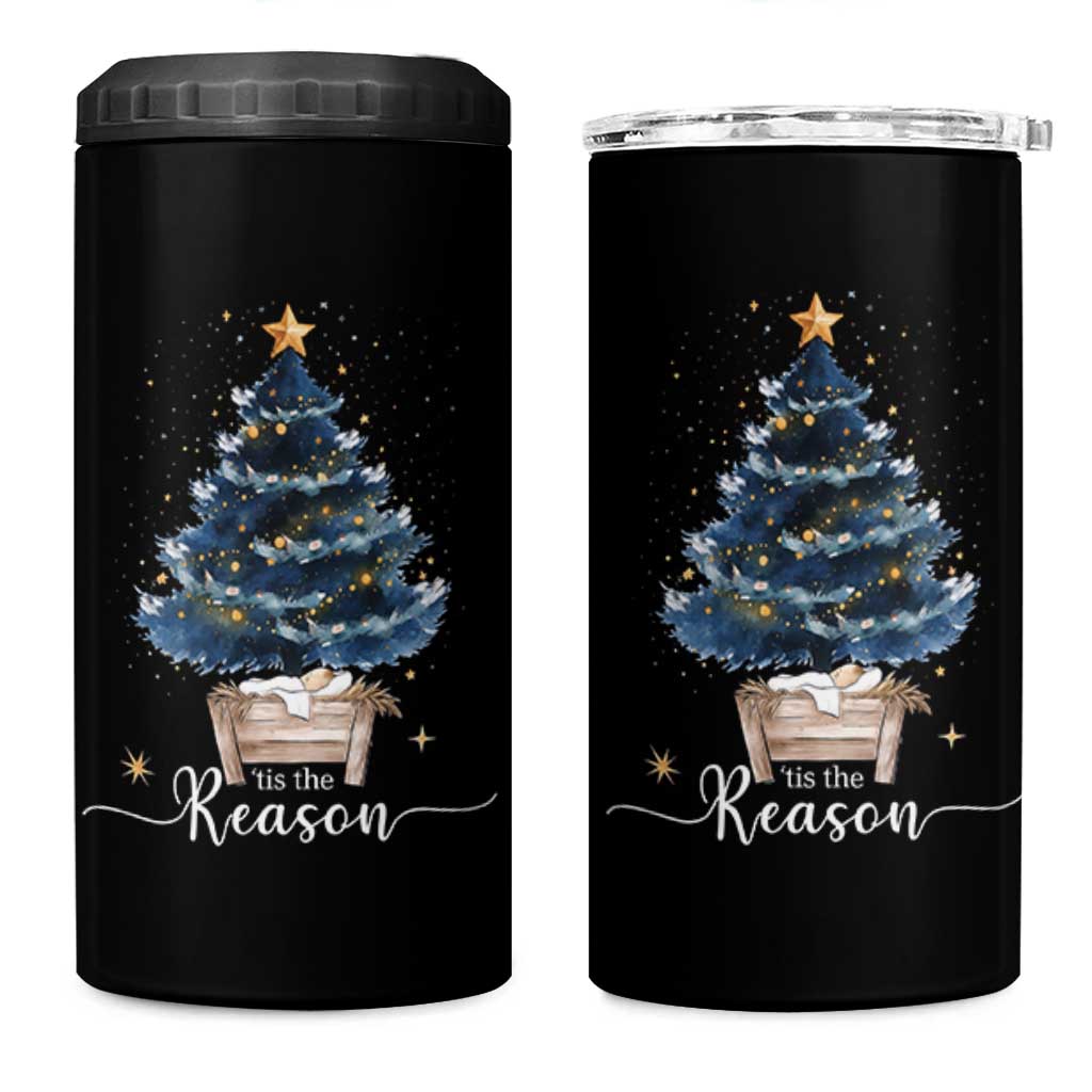 Nativity Scene 4 in 1 Can Cooler Tumbler Jesus Reason Tis The Season Christian Christmas Tree - Wonder Print Shop