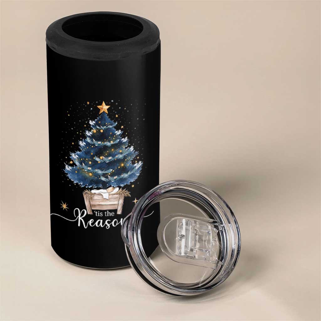 Nativity Scene 4 in 1 Can Cooler Tumbler Jesus Reason Tis The Season Christian Christmas Tree - Wonder Print Shop