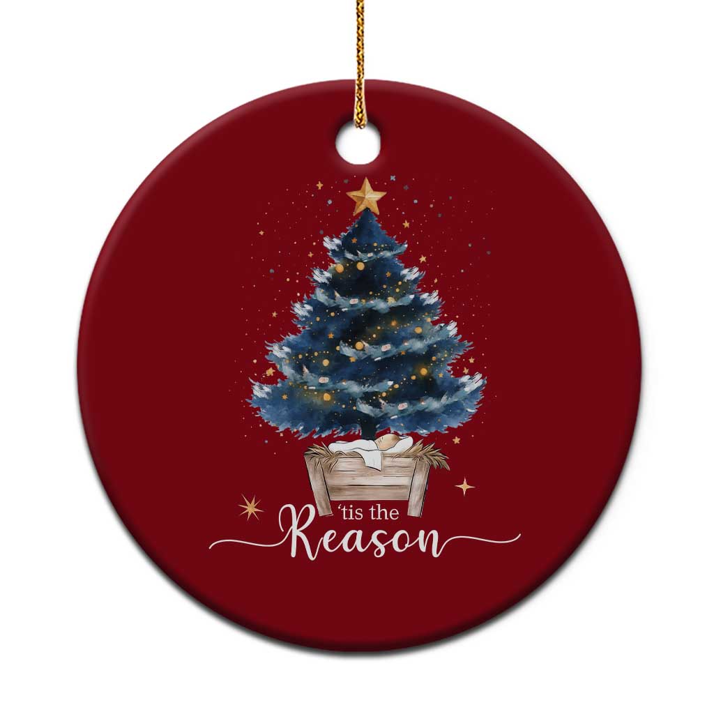 Nativity Scene Ceramic Ornament Jesus Reason Tis The Season Christian Christmas Tree - Wonder Print Shop