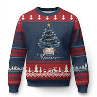 Nativity Scene Ugly Christmas Sweater Jesus Reason Tis The Season Christian Xmas Tree - Wonder Print Shop