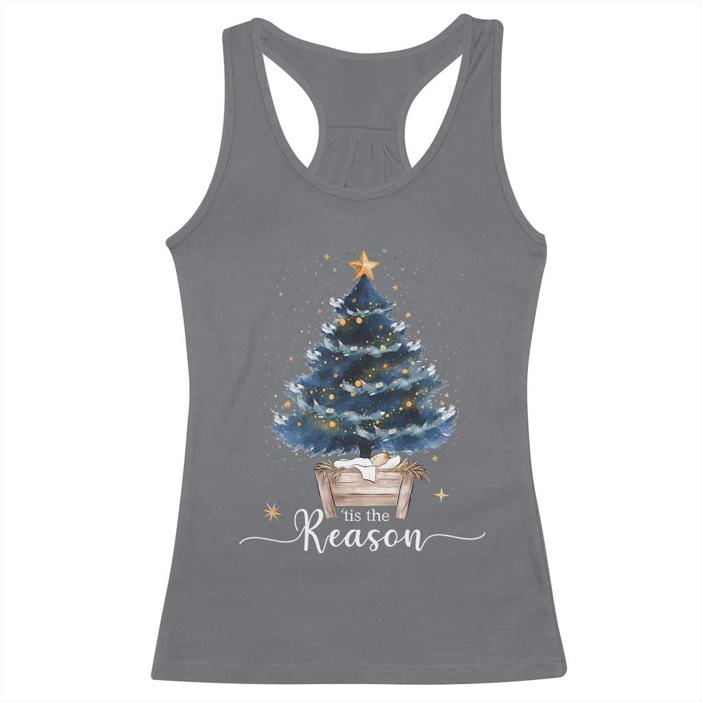 Nativity Scene Racerback Tank Top Jesus Reason Tis The Season Christian Christmas Tree - Wonder Print Shop