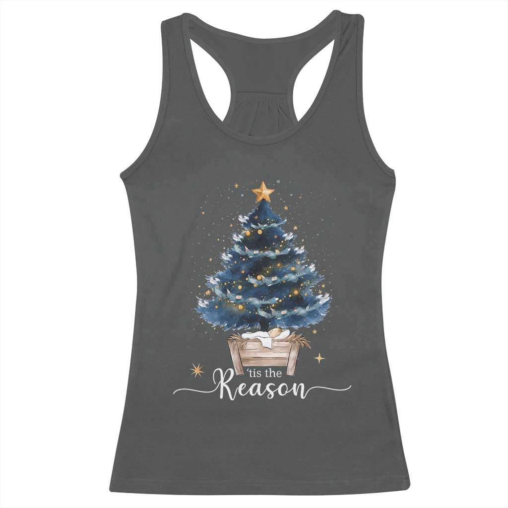 Nativity Scene Racerback Tank Top Jesus Reason Tis The Season Christian Christmas Tree - Wonder Print Shop