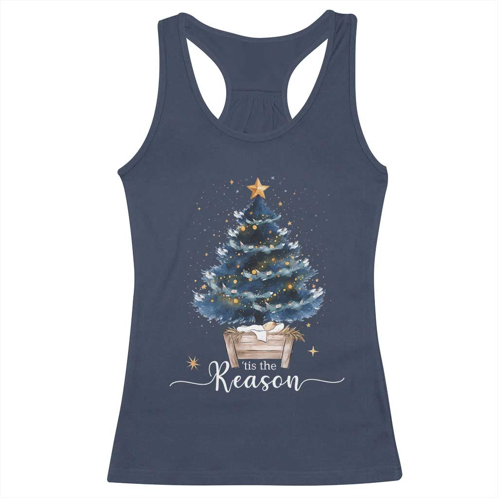 Nativity Scene Racerback Tank Top Jesus Reason Tis The Season Christian Christmas Tree - Wonder Print Shop