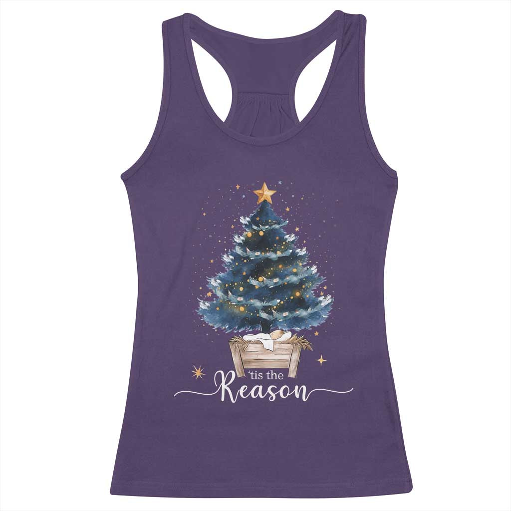 Nativity Scene Racerback Tank Top Jesus Reason Tis The Season Christian Christmas Tree - Wonder Print Shop