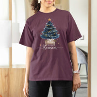 Nativity Scene T Shirt For Women Jesus Reason Tis The Season Christian Christmas Tree - Wonder Print Shop