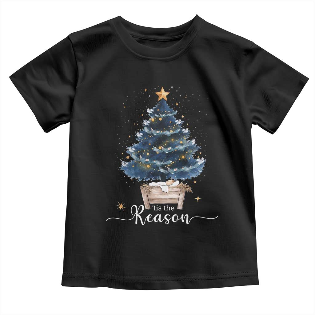 Nativity Scene Toddler T Shirt Jesus Reason Tis The Season Christian Christmas Tree - Wonder Print Shop