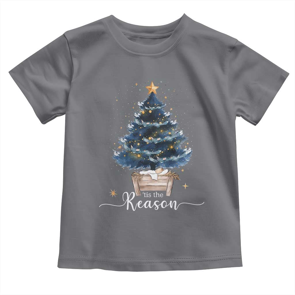 Nativity Scene Toddler T Shirt Jesus Reason Tis The Season Christian Christmas Tree - Wonder Print Shop