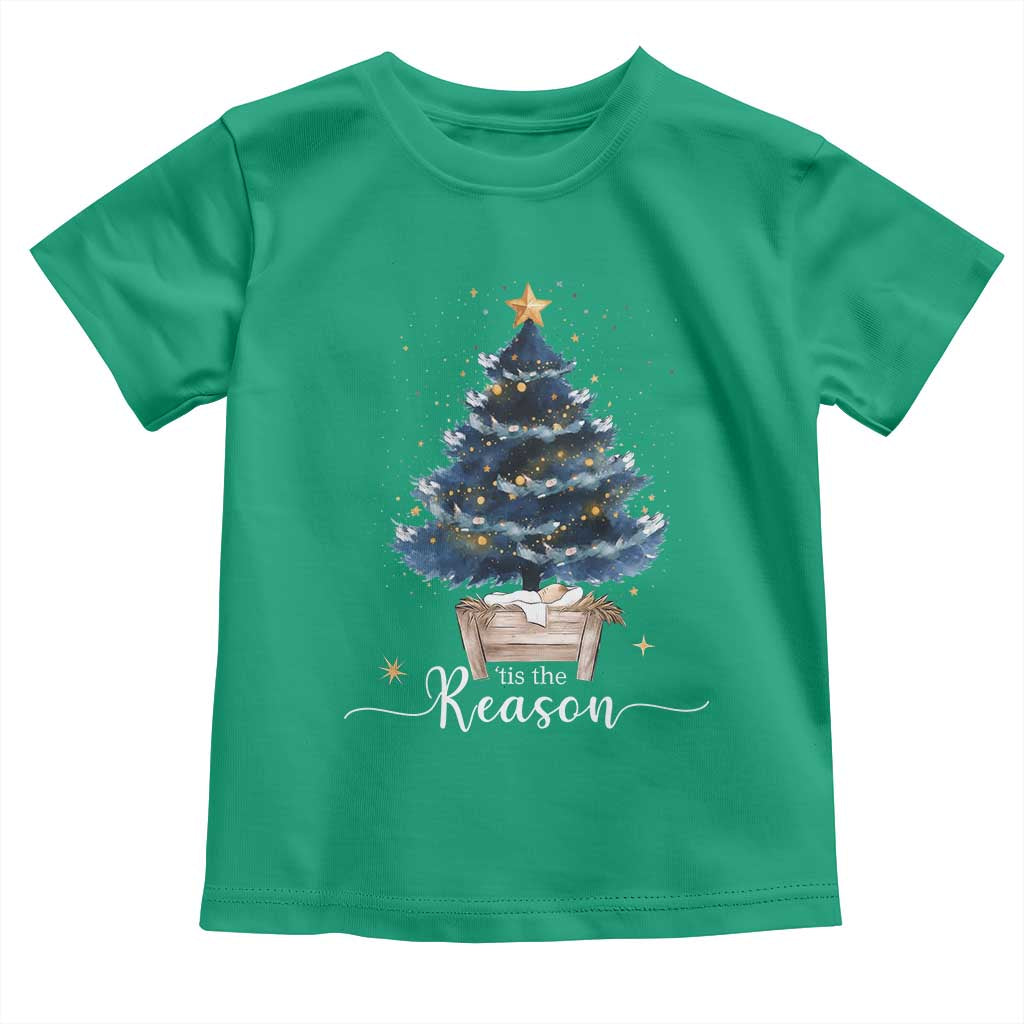 Nativity Scene Toddler T Shirt Jesus Reason Tis The Season Christian Christmas Tree - Wonder Print Shop
