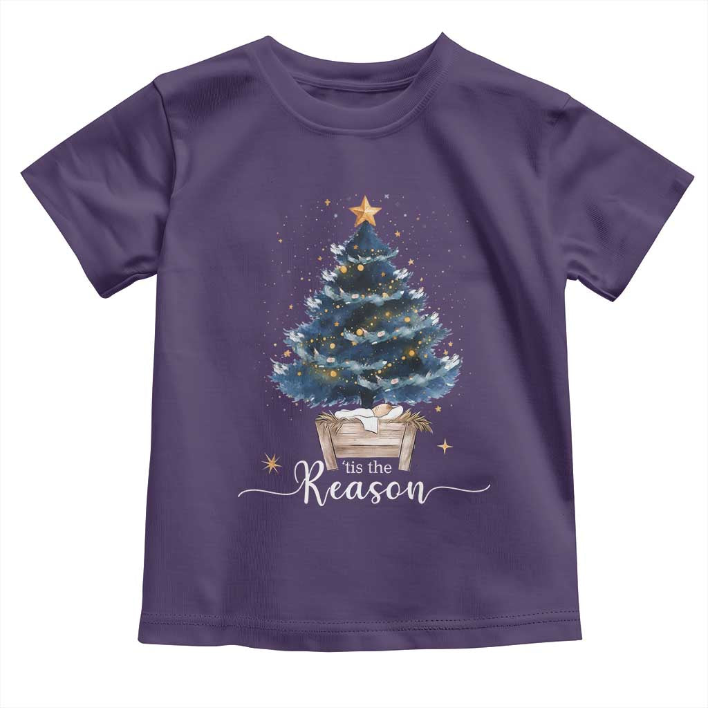Nativity Scene Toddler T Shirt Jesus Reason Tis The Season Christian Christmas Tree - Wonder Print Shop