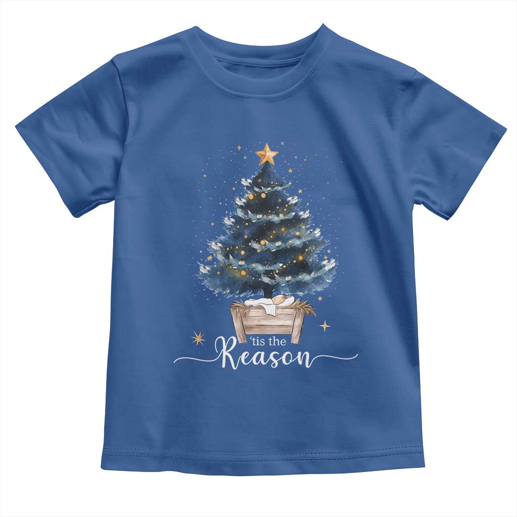 Nativity Scene Toddler T Shirt Jesus Reason Tis The Season Christian Christmas Tree - Wonder Print Shop