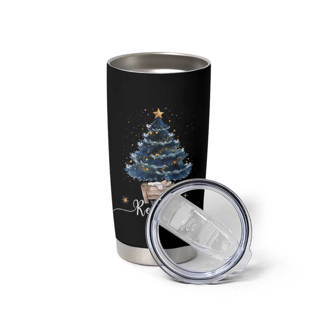 Nativity Scene Tumbler Cup Jesus Reason Tis The Season Christian Christmas Tree - Wonder Print Shop