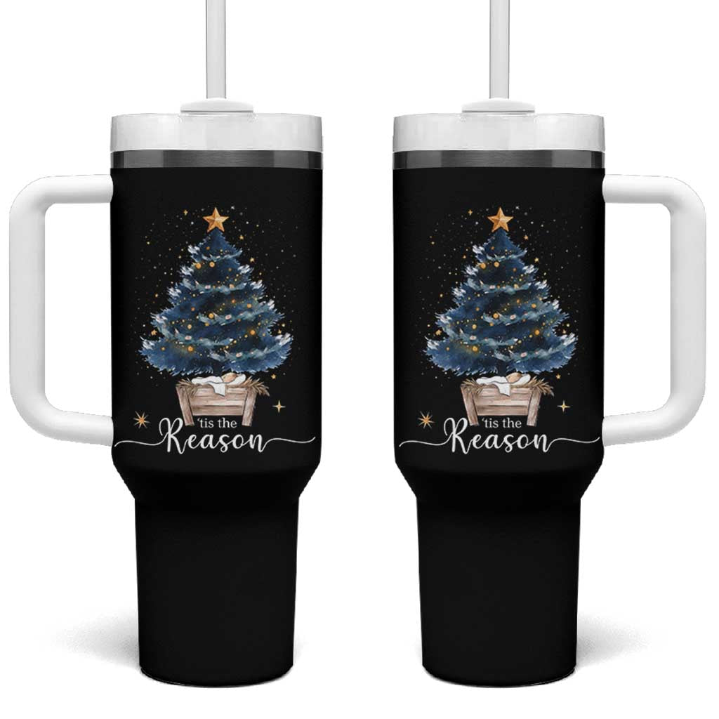 Nativity Scene Tumbler With Handle Jesus Reason Tis The Season Christian Christmas Tree - Wonder Print Shop