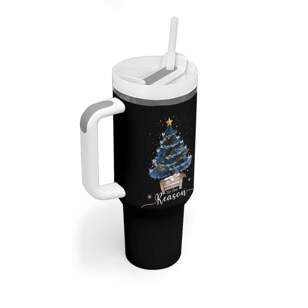 Nativity Scene Tumbler With Handle Jesus Reason Tis The Season Christian Christmas Tree - Wonder Print Shop