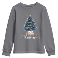 Nativity Scene Youth Sweatshirt Jesus Reason Tis The Season Christian Christmas Tree - Wonder Print Shop