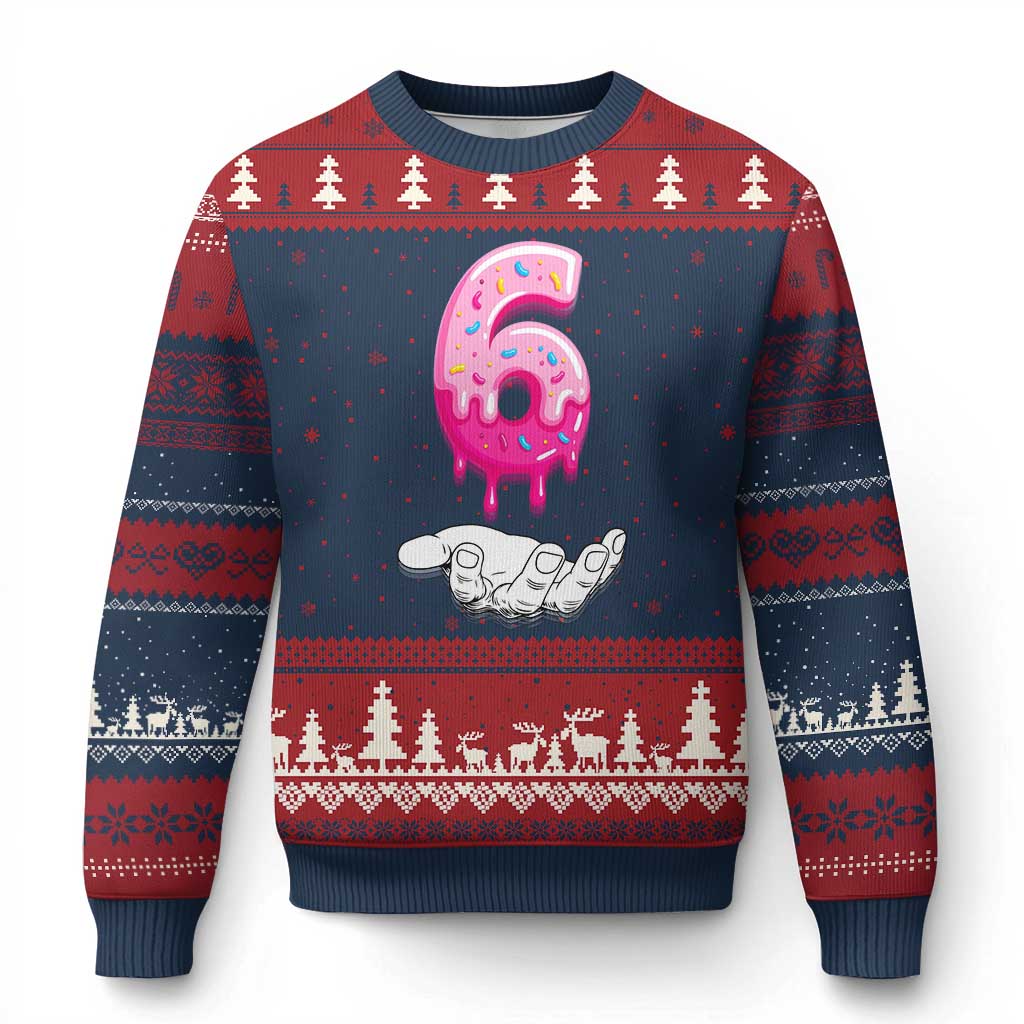 Funny 67 Six Seven Meme Couple Matching Ugly Christmas Sweater Number 6 Baseball Ice Cream Drip - Wonder Print Shop