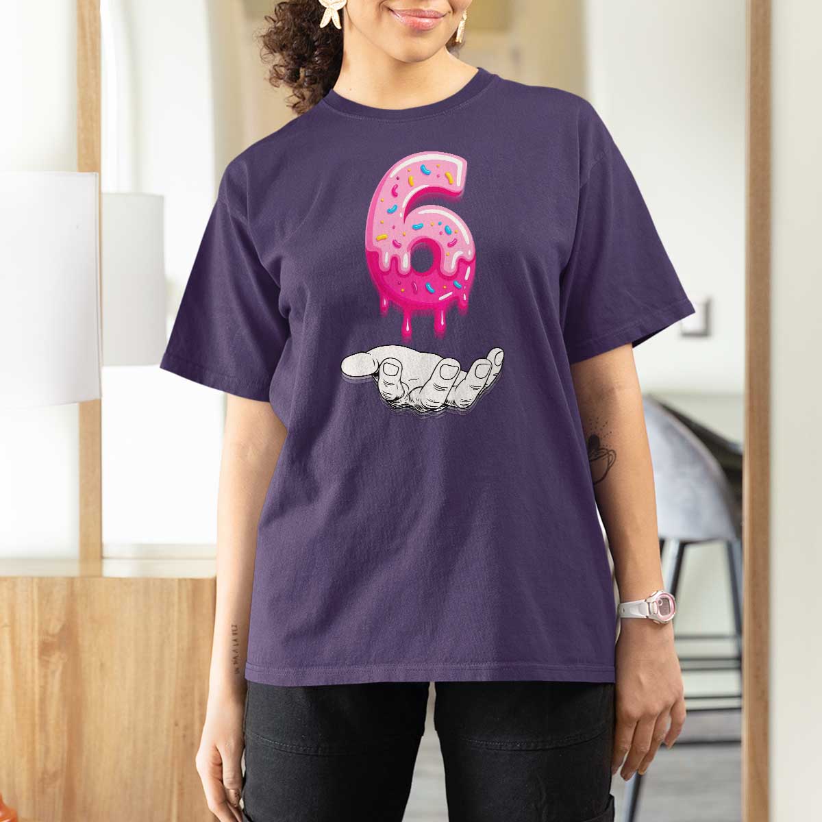 Funny 67 Six Seven Meme Couple Matching T Shirt For Women Number 6 Baseball Ice Cream Drip - Wonder Print Shop