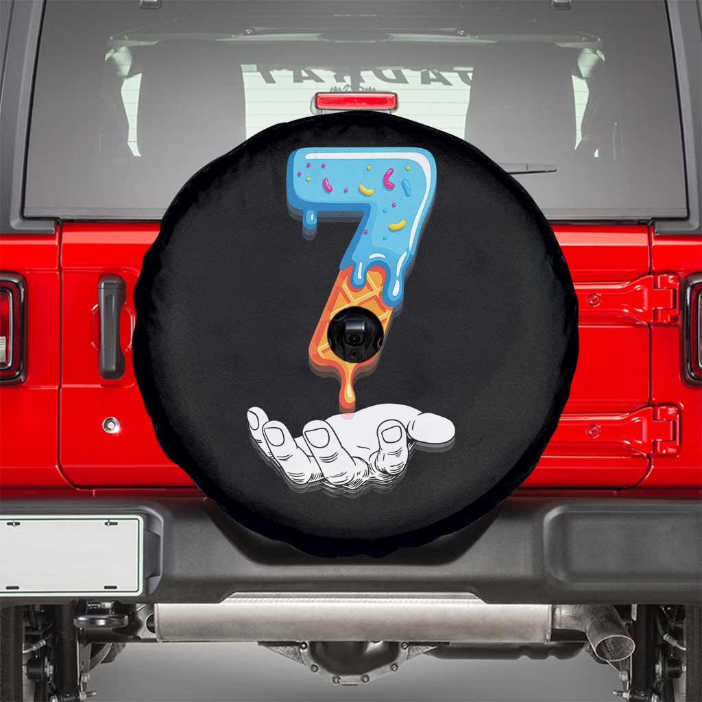 Funny 67 Six Seven Meme Couple Matching Spare Tire Cover Number 7 Baseball Ice Cream Drip - Wonder Print Shop