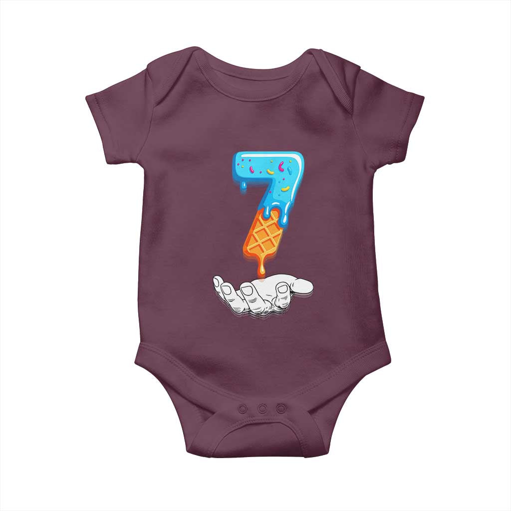 Funny 67 Six Seven Meme Couple Matching Baby Onesie Number 7 Baseball Ice Cream Drip - Wonder Print Shop